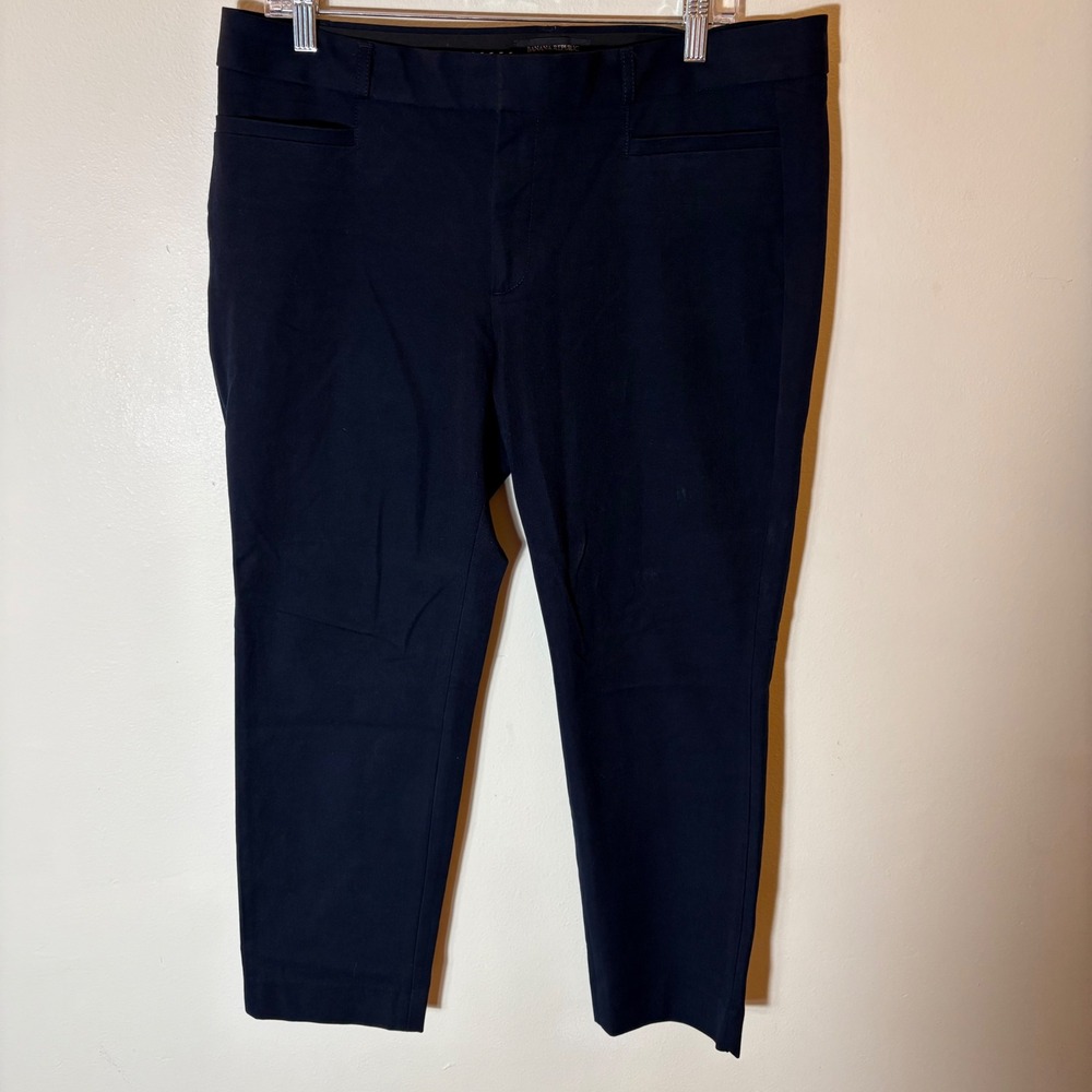 Banana Republic Sloan Solid Navy Blue Ankle Pants Women Size‎ 12S